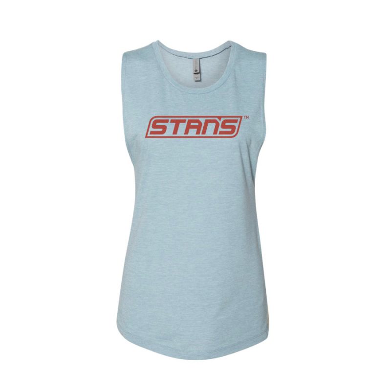 logo tees womens tank grey